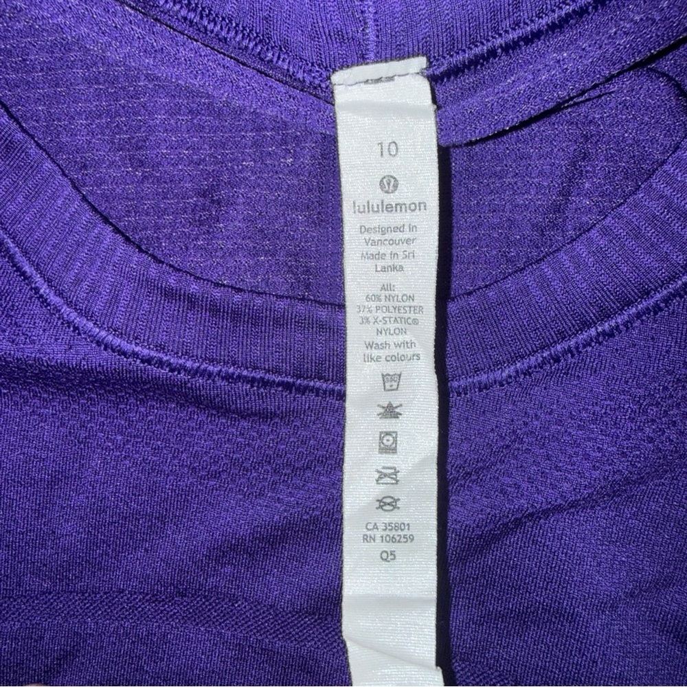 Lululemon Swiftly Tech Long Sleeve 2.0 Purple | Size 10 - Picture 6 of 14